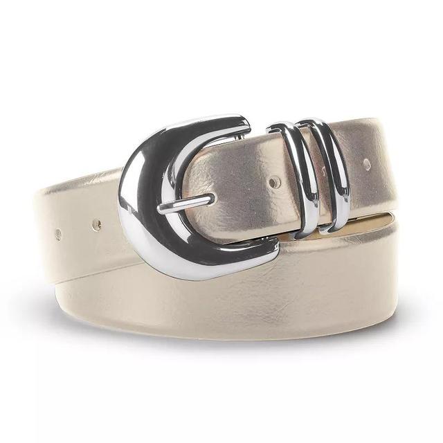 Womens Nine West Buckle And Loop Belt Ivory Product Image