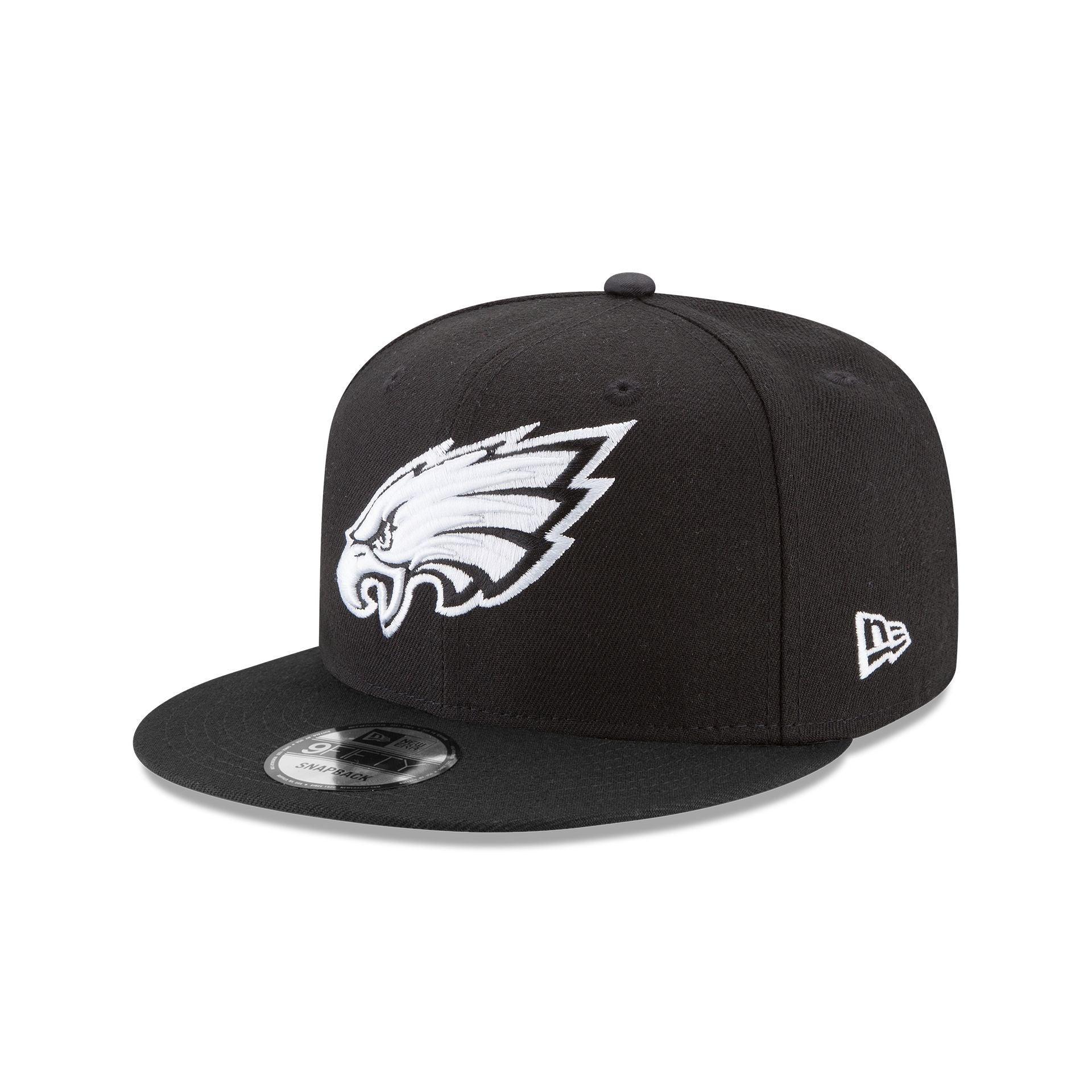 Philadelphia Eagles Basic Black and White 9FIFTY Snapback Hat Male Product Image