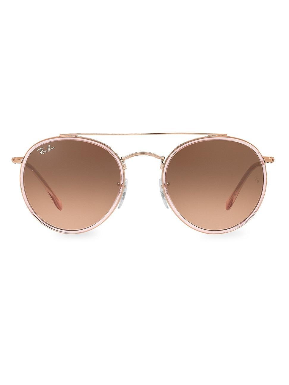 Ray-Ban Round Double Bridge Sunglasses Frame Pink Lenses Product Image