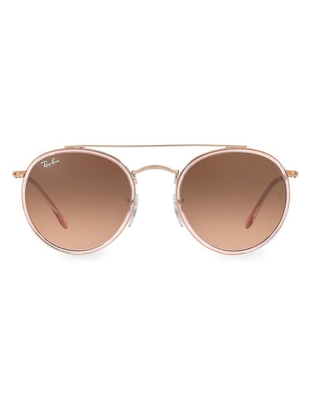 Ray-Ban Round Double Bridge Sunglasses Frame Pink Lenses Product Image