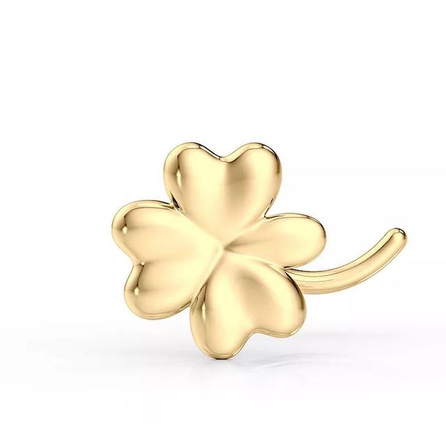 Lila Moon Curved Clover Nose Stud, Womens, 14k Gold Product Image