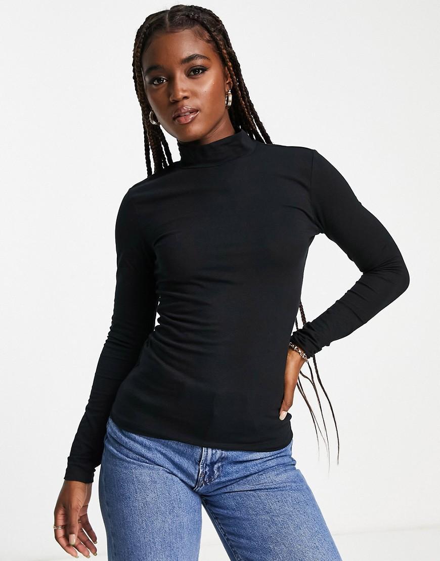 JDY roll neck top in black product image