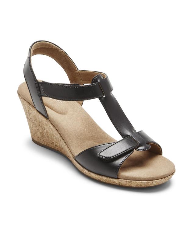 Rockport Womens Blanca T Strap Wedge Sandals Product Image