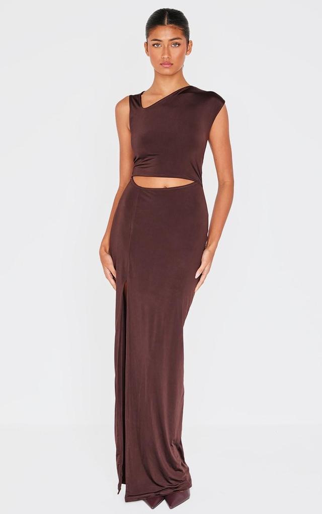  Chocolate Soft Touch Cut Out Maxi Dress Product Image