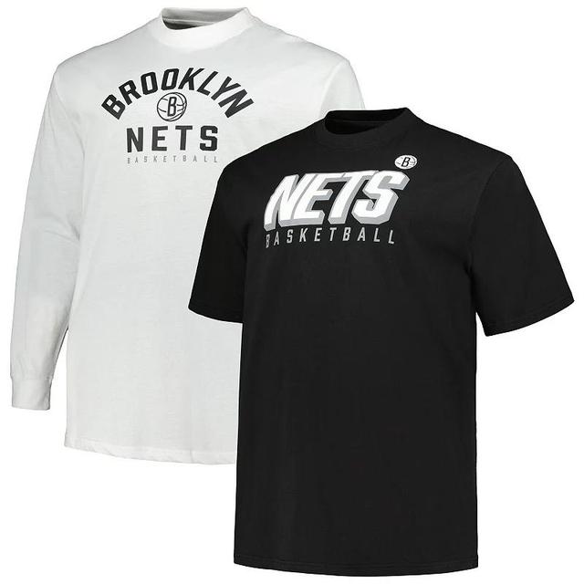 Mens Fanatics Branded /White Brooklyn Nets Big & Tall Short Sleeve & Long Sleeve T-Shirt Set Product Image