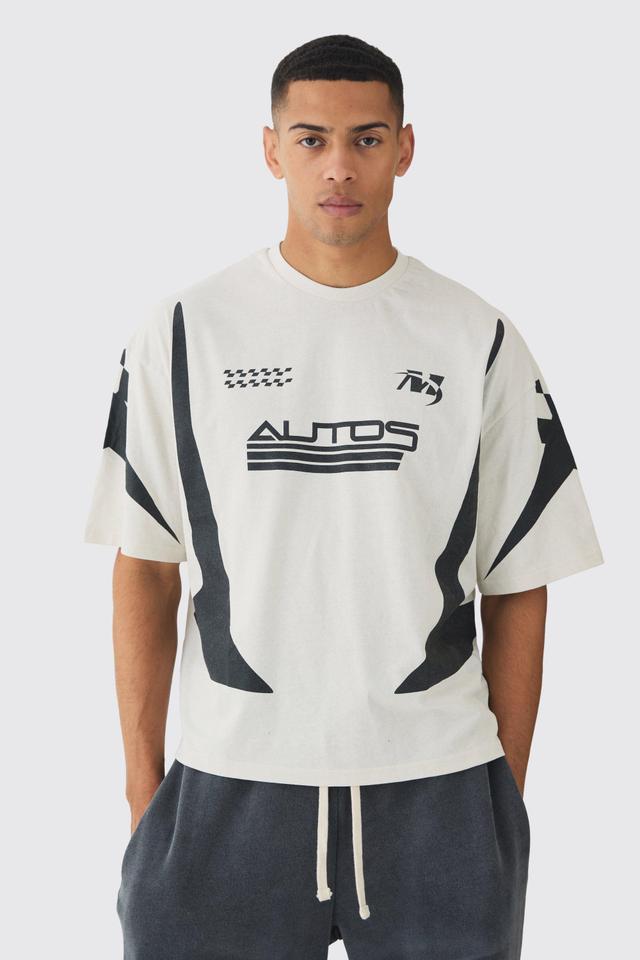 Oversized Boxy Moto Racing T-Shirt | boohooMAN USA Product Image