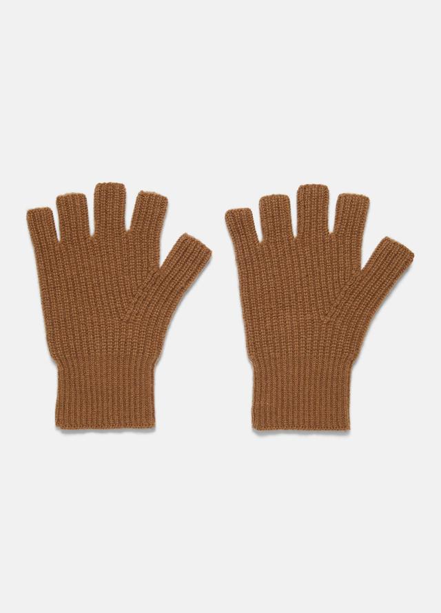 Plush Cashmere Rib-Knit Fingerless Glove Product Image