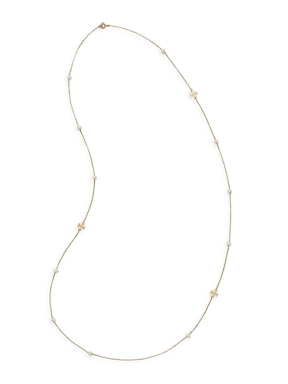 Womens Kira 18K Gold-Plated & Cultured Pearl Long Necklace Product Image