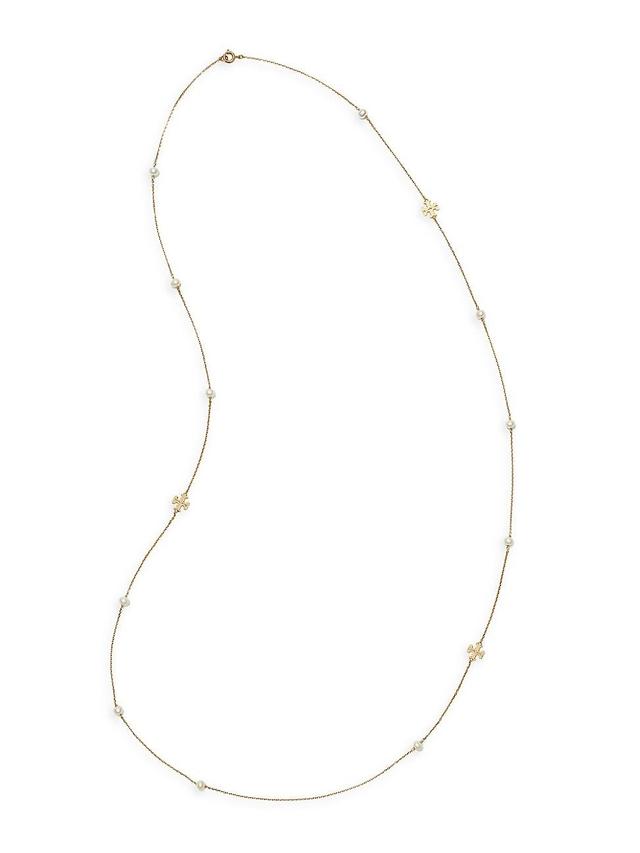 Womens Kira 18K Gold-Plated & Cultured Pearl Long Necklace Product Image