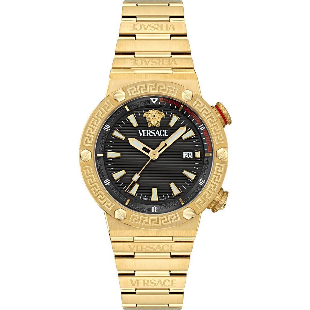 VERSACE Greca Logo Diver Watch, 43mm In Gold Product Image