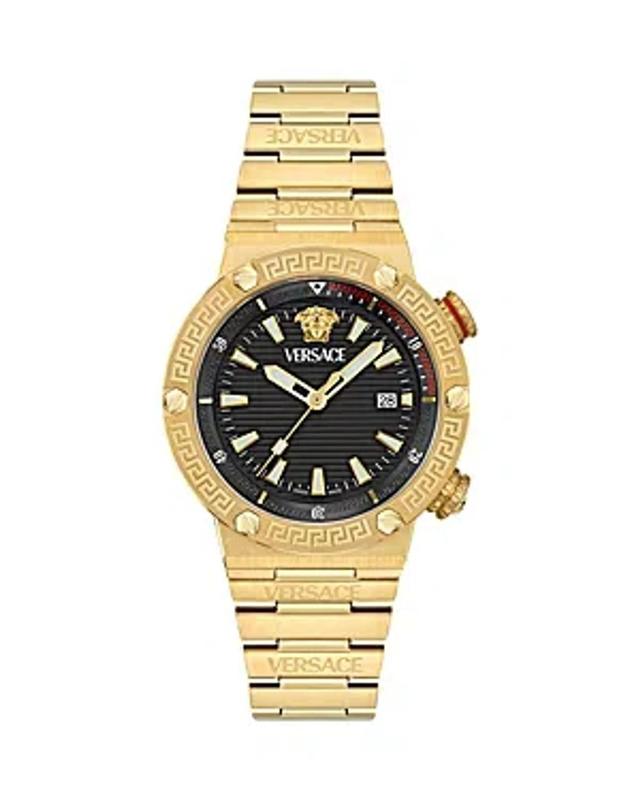 VERSACE Greca Logo Diver Watch, 43mm In Gold Product Image