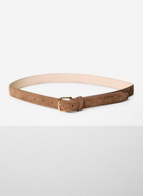 essential solid brass suede belt Product Image