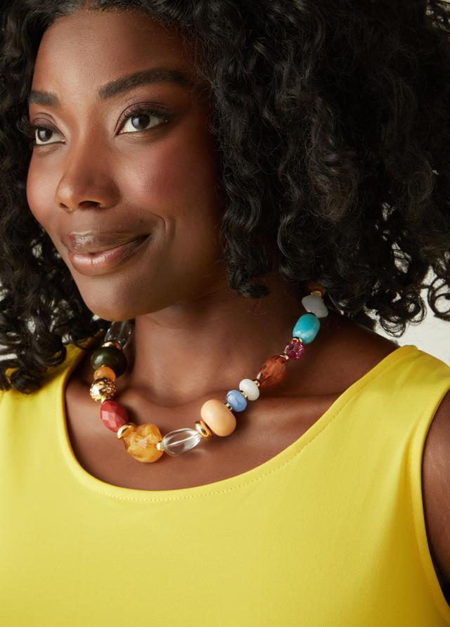 Plus Size Stone And Bead Necklace Ashley Stewart Product Image