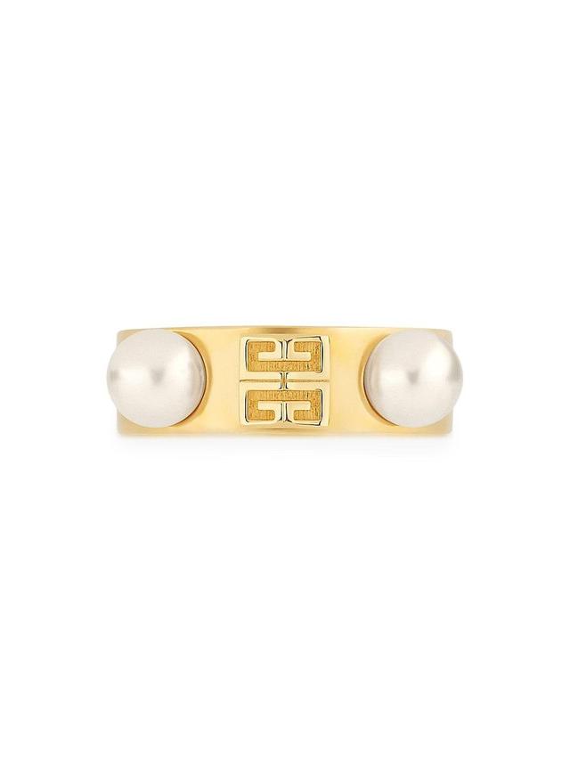 Womens 4G Ring In Metal With Pearls Product Image