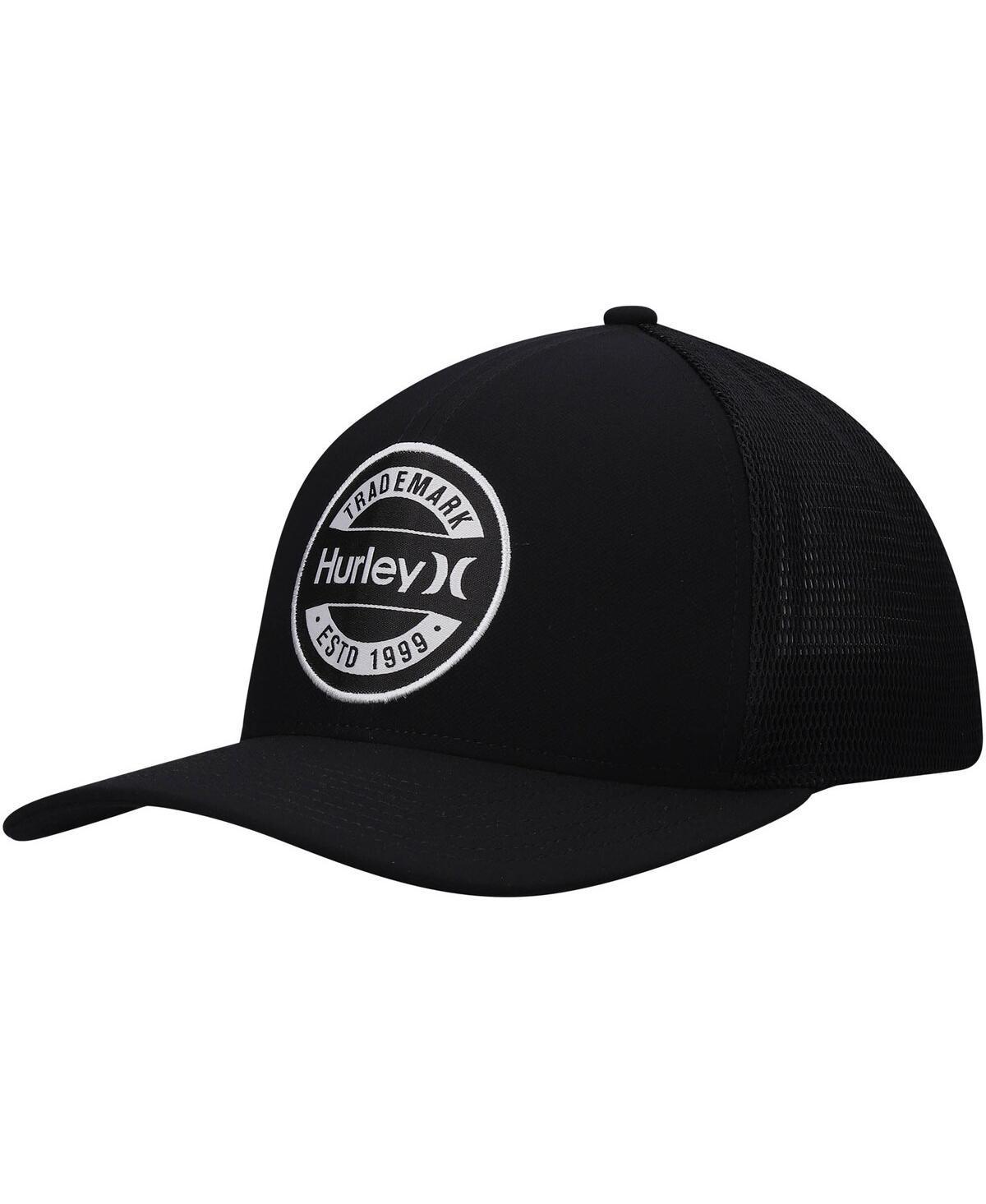 Mens Hurley Black Charter Trucker Snapback Hat Product Image