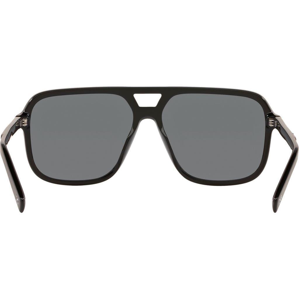 Dolce&gabbana 61mm Polarized Square Sunglasses In Black/dark Grey Product Image