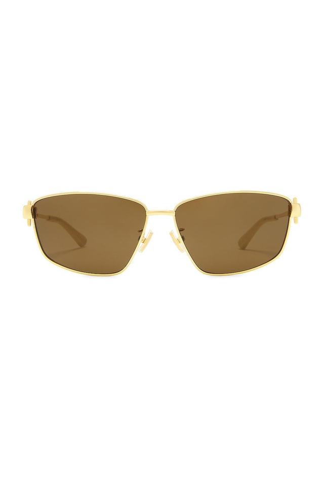 Bottega Veneta New Triangle Metal Sunglasses in Metallic Gold Product Image