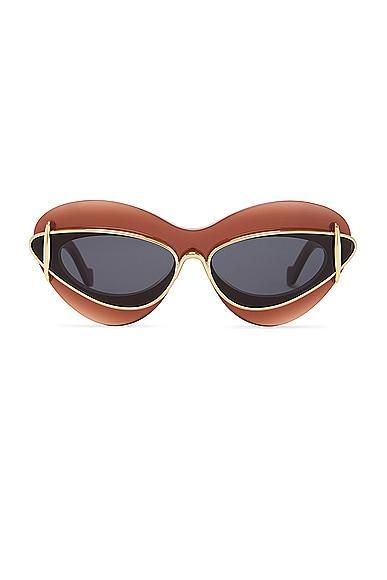 Double Frame Mixed-Media Cat-Eye Sunglasses Product Image