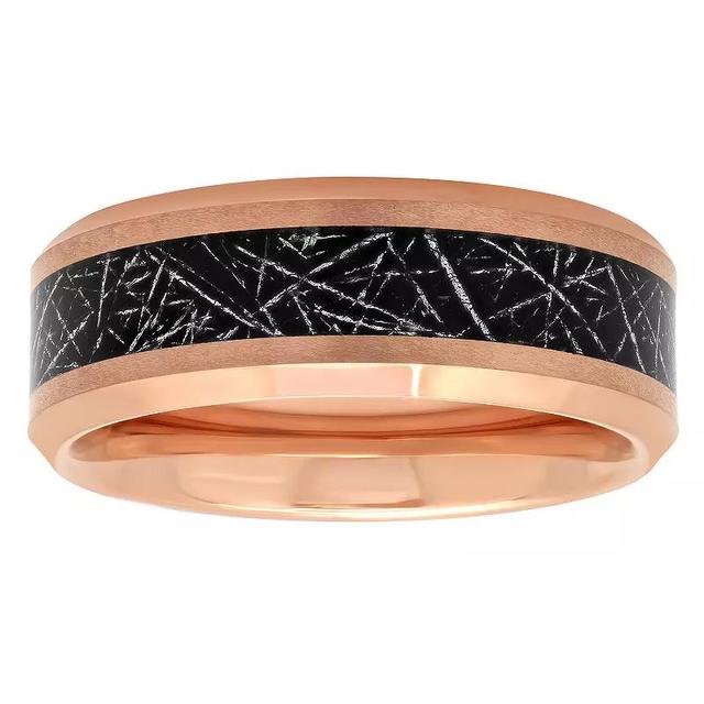 Mens Jewelry Nation Tantalum Rose Gold Tone Carbon Fiber Fashion Wedding Band Pink Tone Product Image