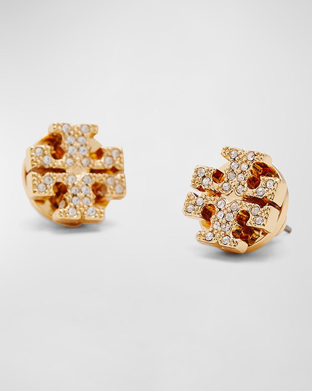 Tory Burch Crystal Logo Stud Earrings Product Image