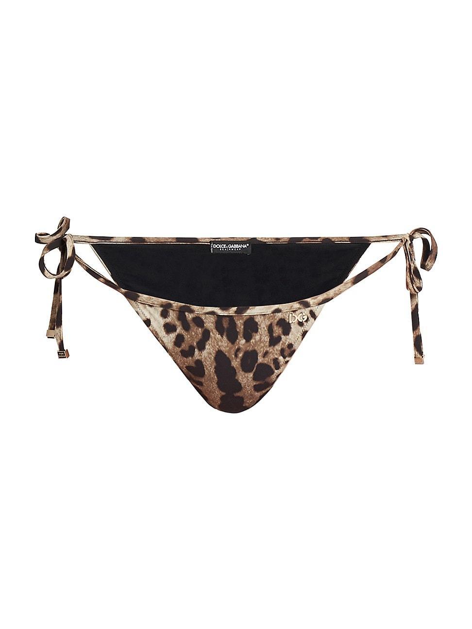 Womens Leopard Side-Tie Bikini Bottom Product Image