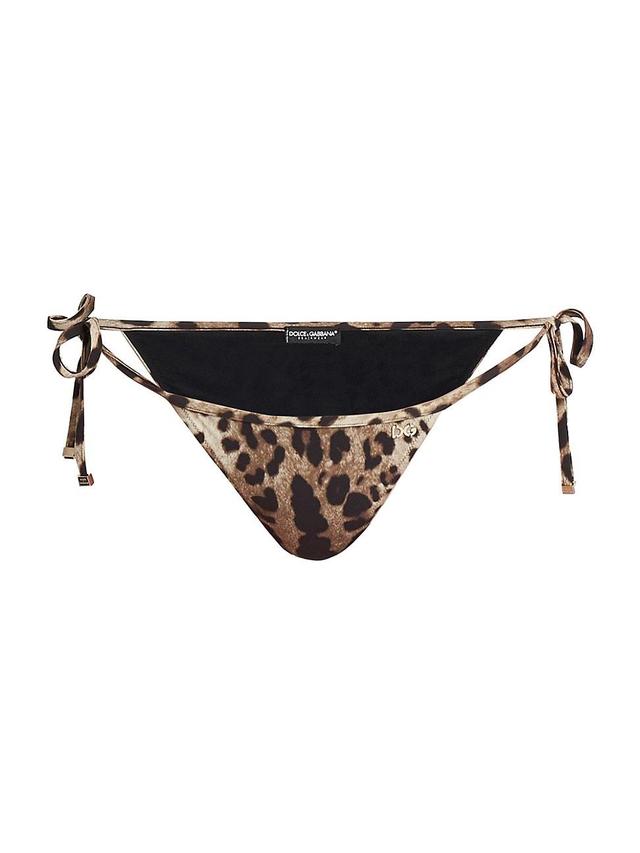 Womens Leopard Side-Tie Bikini Bottom Product Image