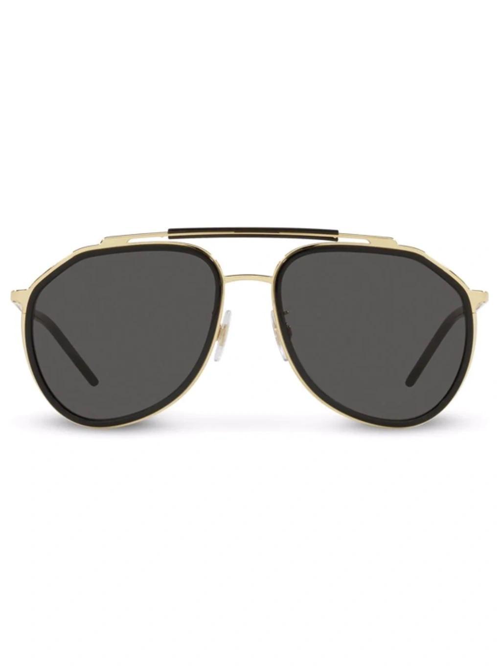 57mm Aviator Sunglasses In Gold Black Product Image