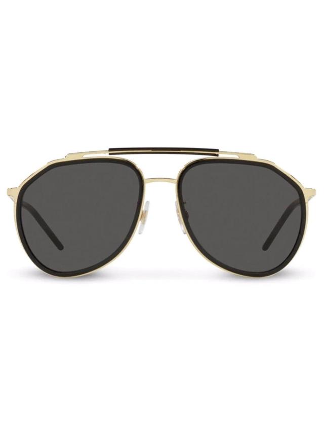 57mm Aviator Sunglasses In Gold Black Product Image