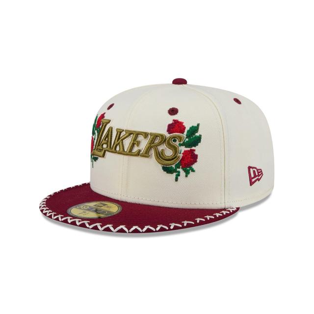 Los Angeles Lakers Novelty Stitch 59FIFTY Fitted Hat Male Product Image