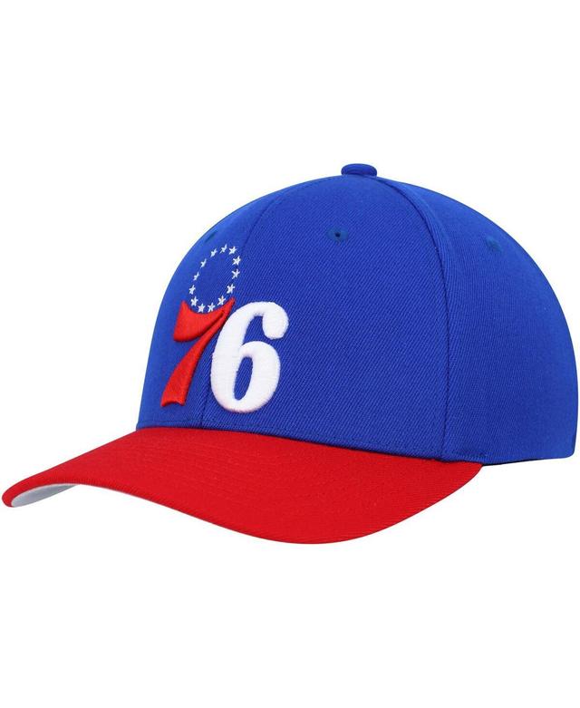 Mens Mitchell & Ness Royal Philadelphia 76ers Mvp Team Two-Tone 2.0 Stretch-Snapback Hat - Royal Product Image