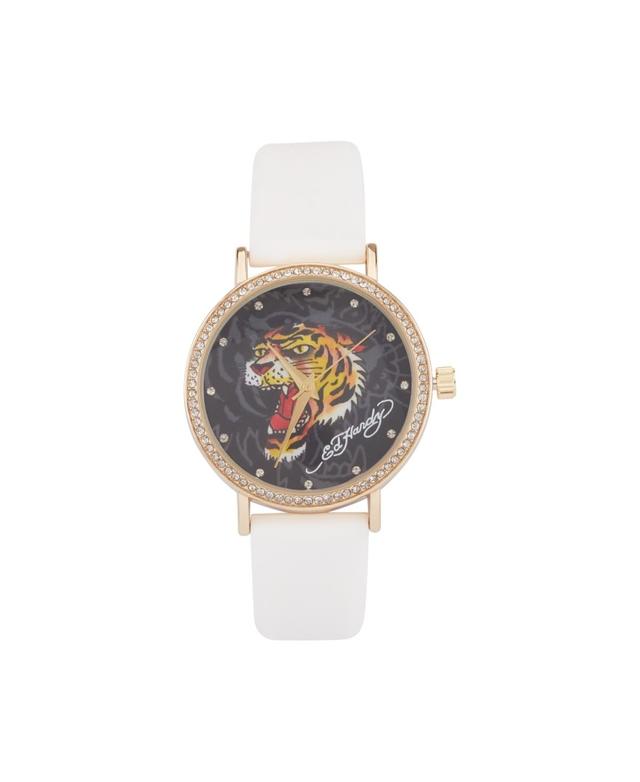 Ed Hardy Womens Quartz White Silicone Strap Watch 38mm Product Image