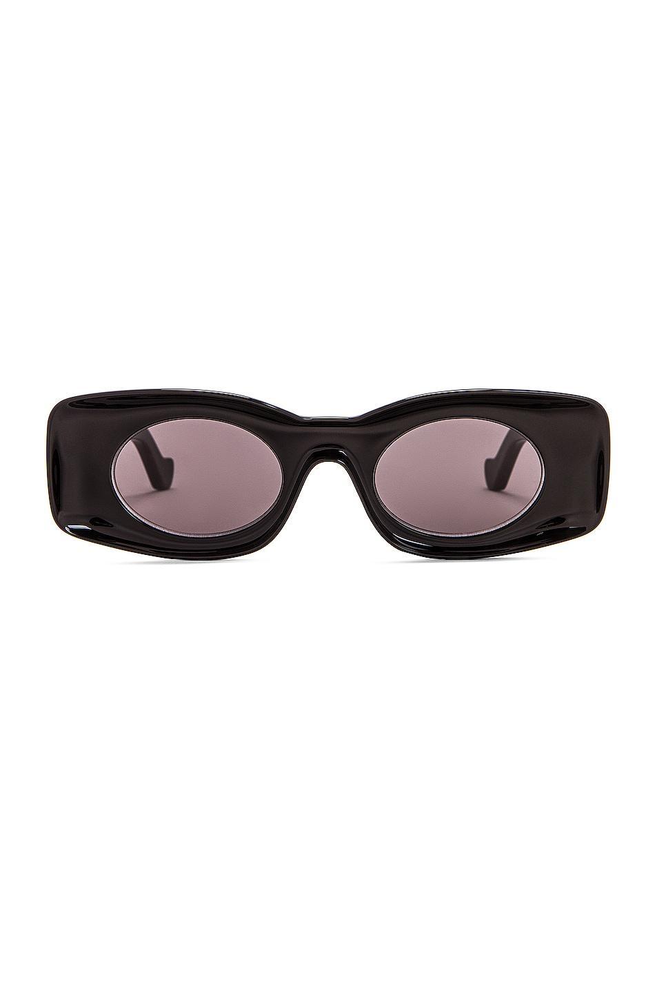 Mens Geometric Logo Acetate & Plastic Rectangle Sunglasses Product Image