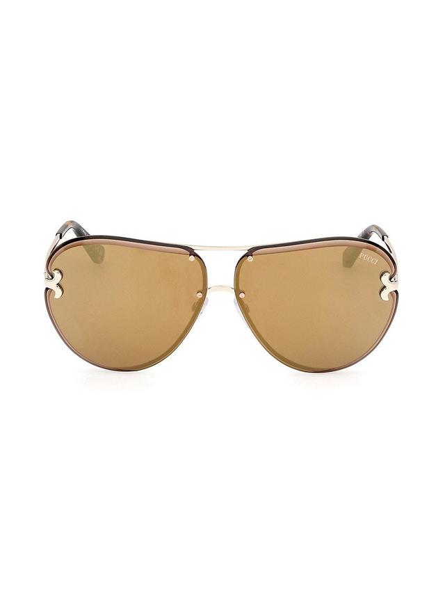 Womens Pilot 66MM Mirror Sunglasses Product Image