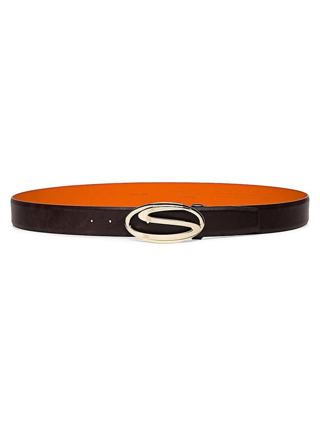 Santoni Reversible Logo Buckle Leather Belt Product Image