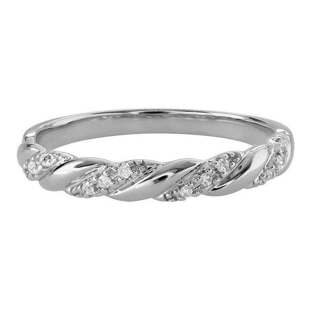 Love Always 10k Gold Diamond Accent Stackable Twist Ring, Womens 10k White Gold Product Image