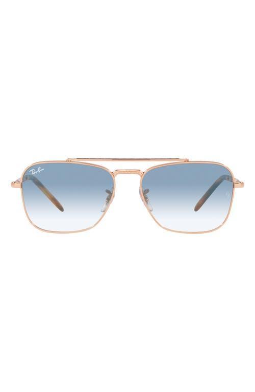 RAY BAN Ray-ban New Caravan 55mm Gradient Square Sunglasses In Rose Gold Product Image