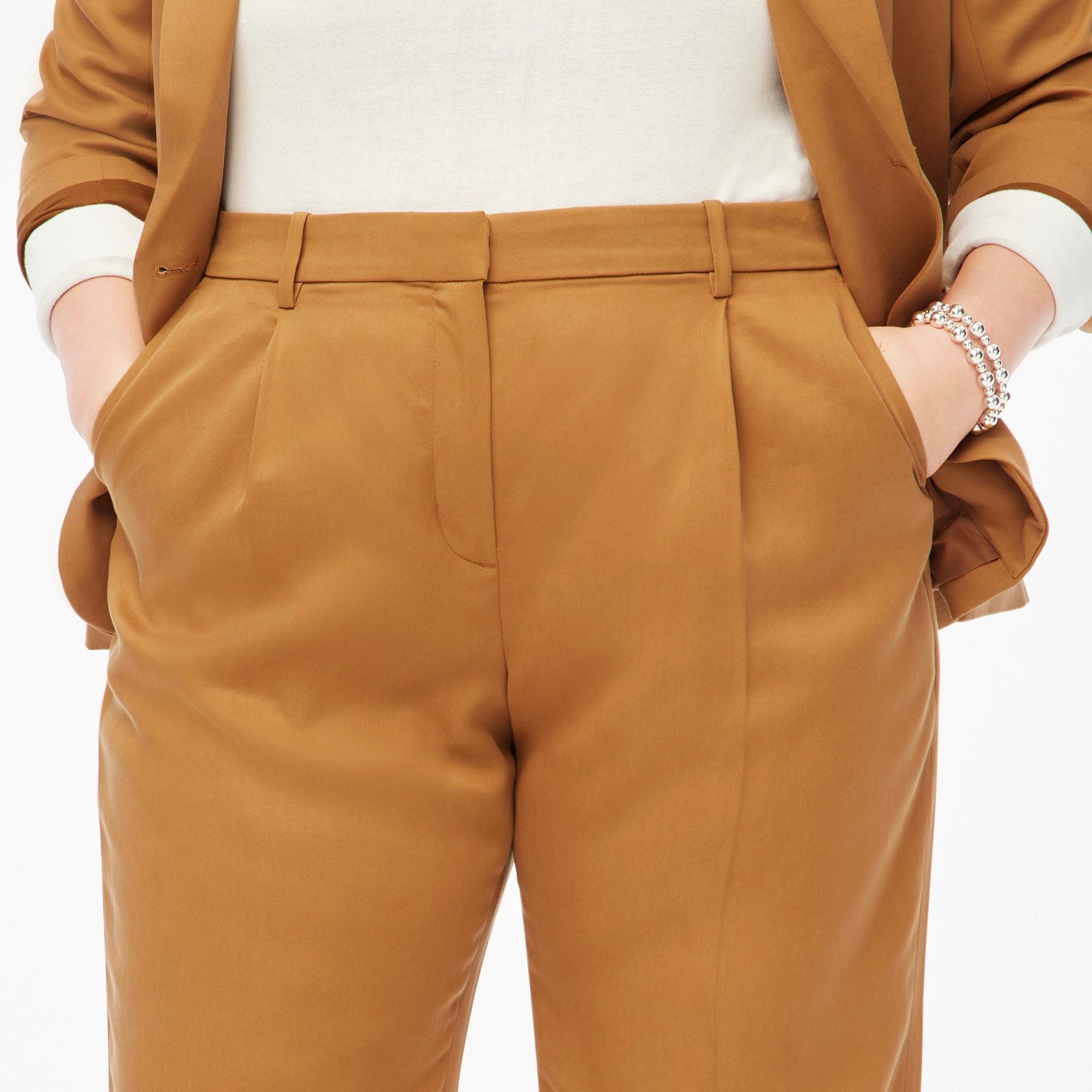 Wide-leg pleated twill trouser pant Product Image