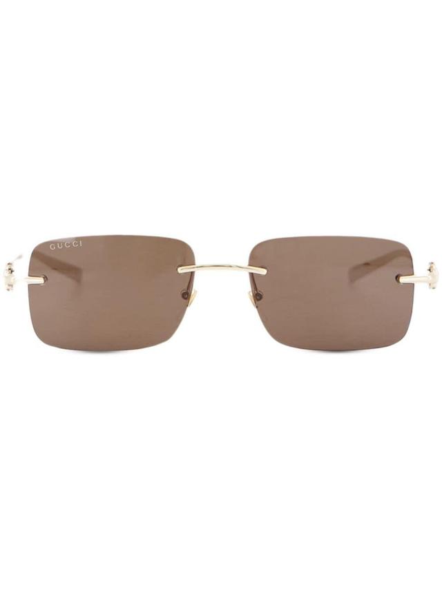 Square-frame Sunglasses In Gold Product Image