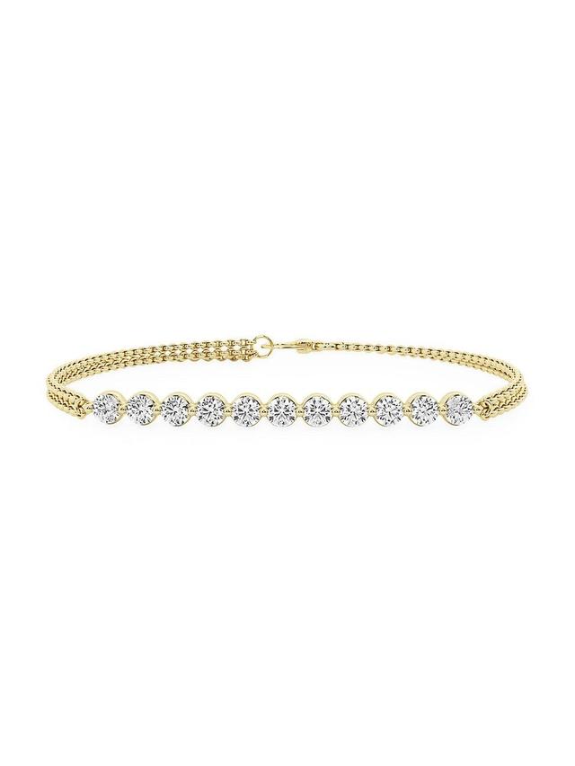 Womens 14K Yellow Gold & 0.88 TCW Lab-Grown Diamond Bracelet Product Image