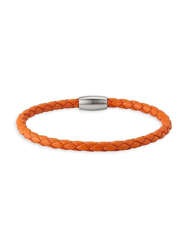 Men's Braided Leather Magnetic Bracelet Product Image