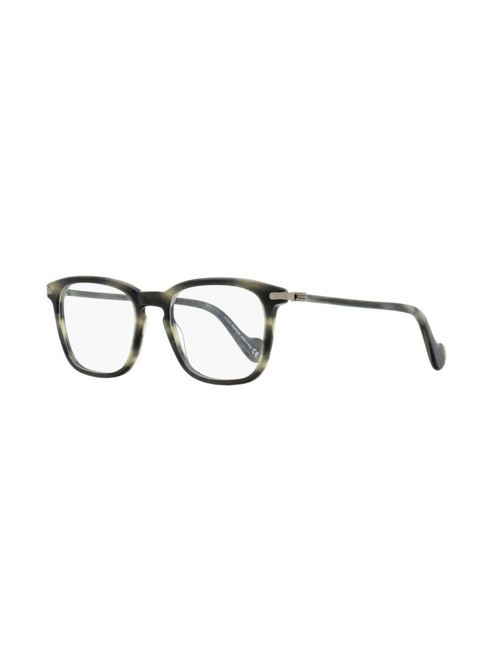 MONCLER Marble-effect Rectangular-frame Glasses In Grey Product Image