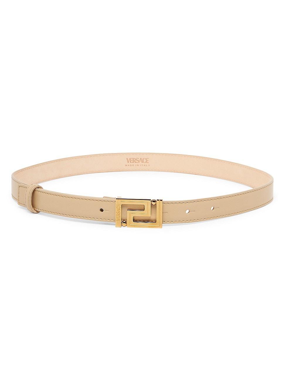 Greca Goddess Skinny Leather Belt Product Image