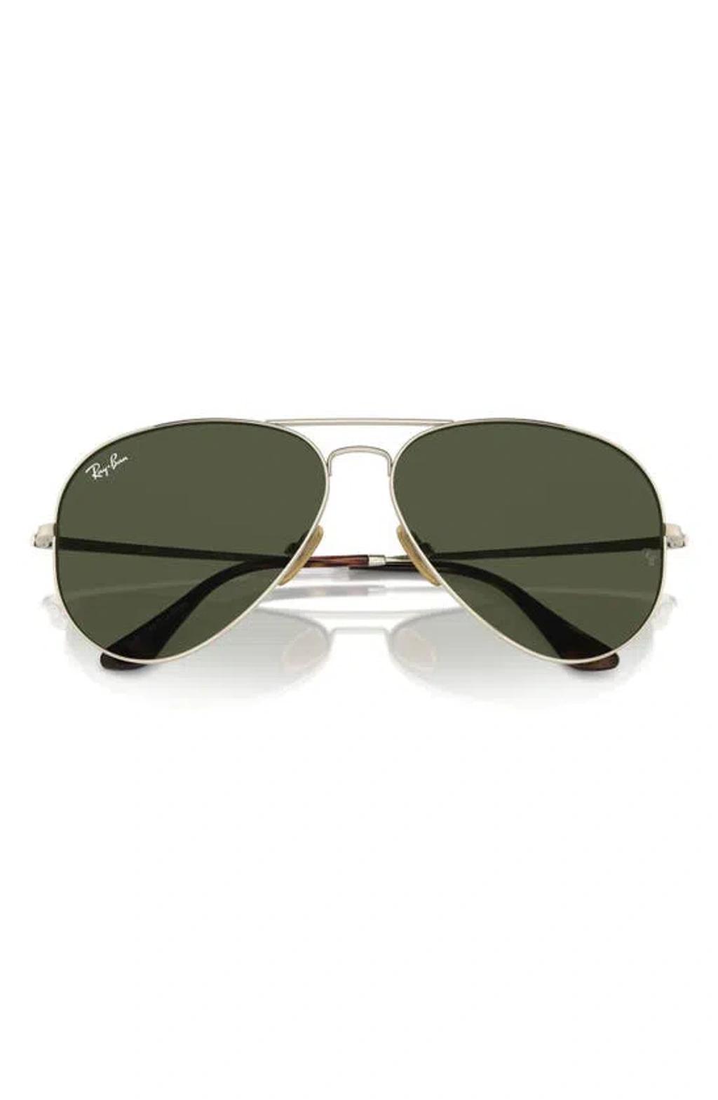 RAY BAN 58mm Pilot Aviator Sunglasses In Gold Flash Product Image