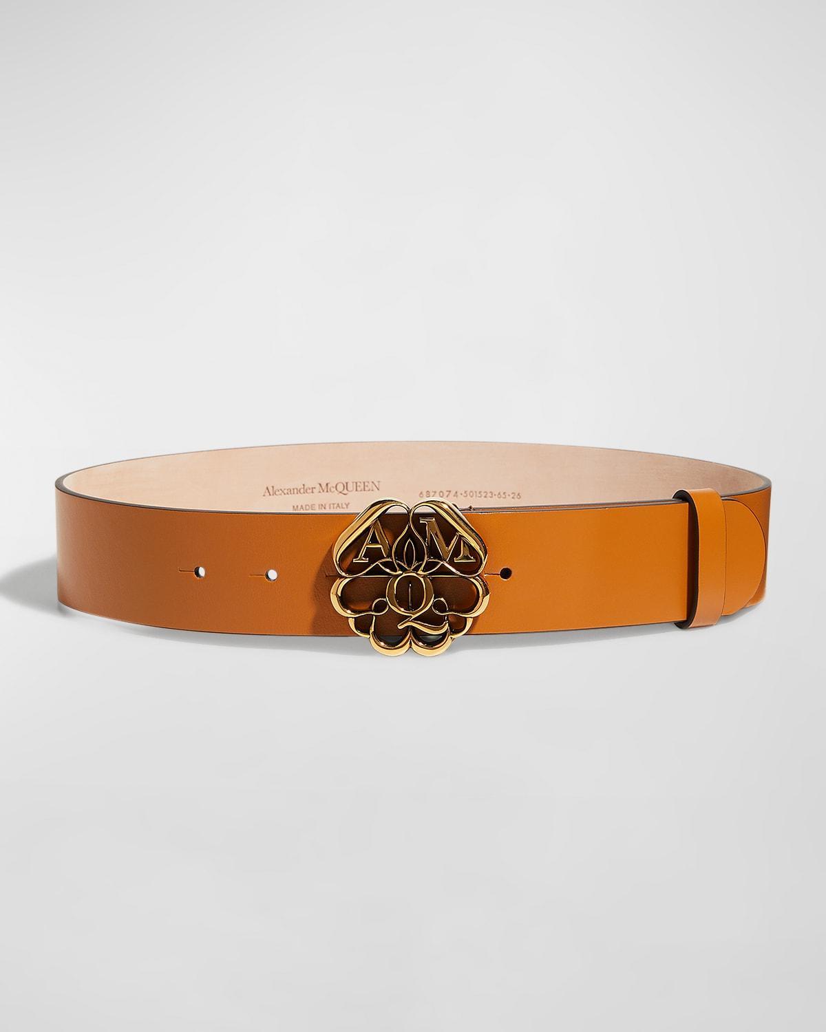 Alexander McQueen Seal Buckle Leather Belt Product Image