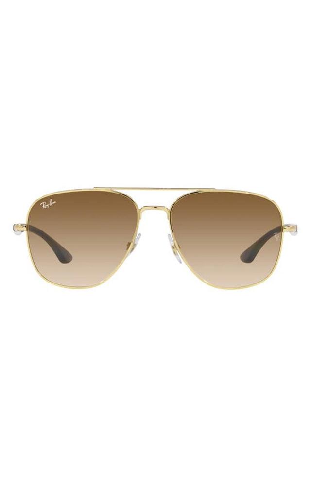 RAY BAN 59mm Gradient Square Sunglasses In Gold Flash Product Image