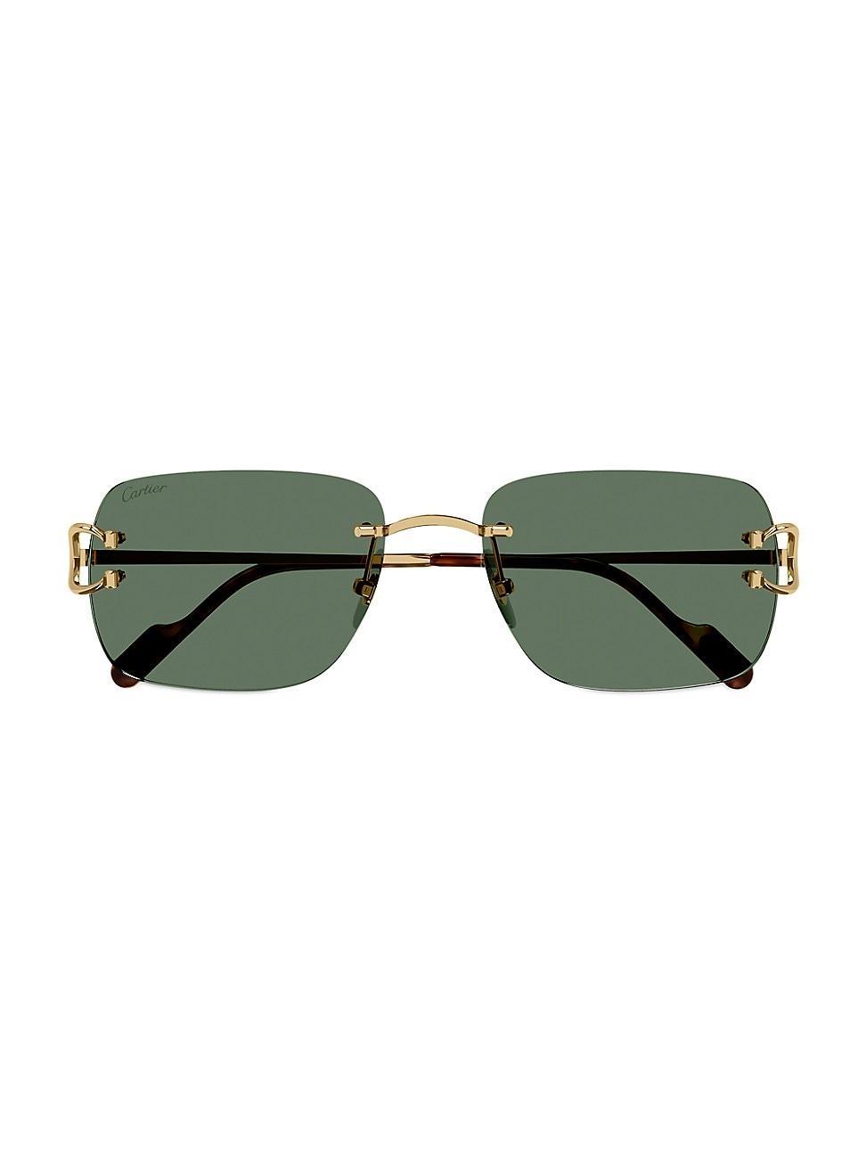 Cartier Signature C 24K Gold Plated Rimless Sunglasses Product Image