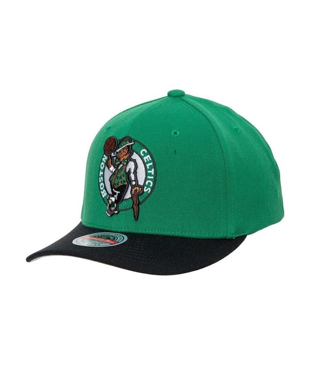 Mens Mitchell & Ness Kelly /Black Boston Celtics MVP Team Two-Tone 2.0 Stretch-Snapback Hat Product Image