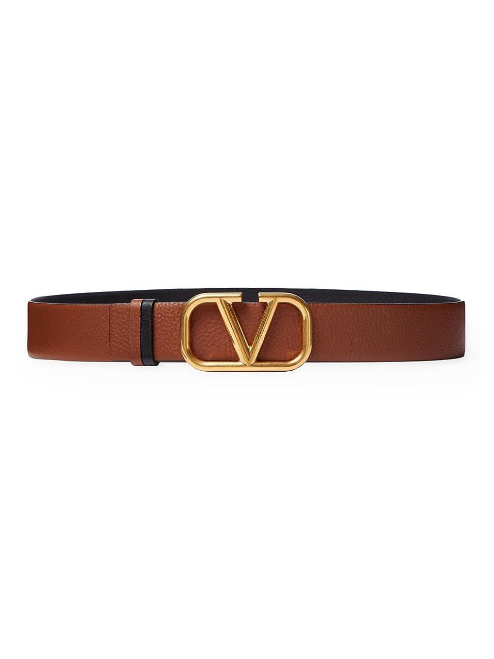 Mens Vlogo Signature Reversible Elk-Print Calfskin Belt 40 MM Product Image