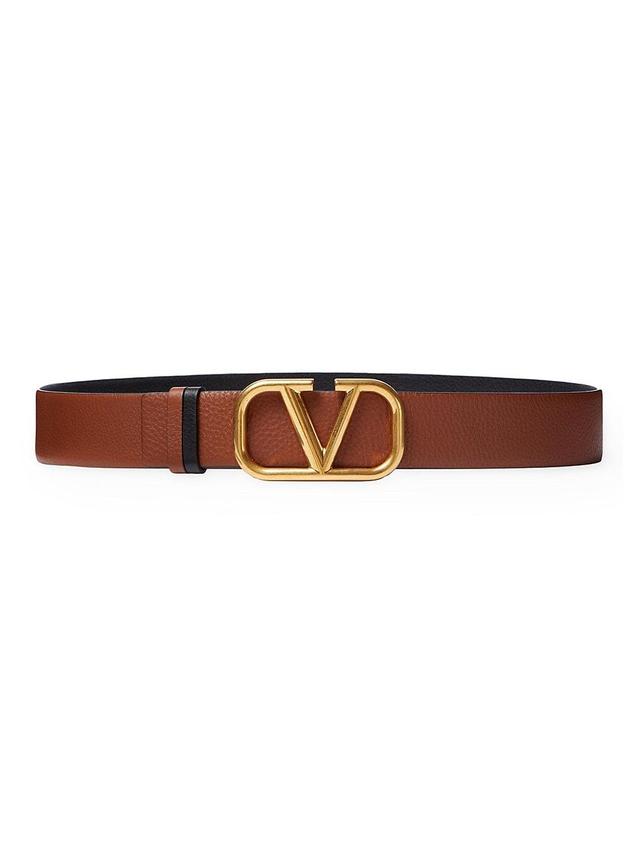 Mens Vlogo Signature Reversible Elk-Print Calfskin Belt 40 MM Product Image