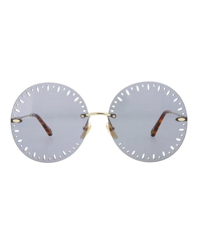 Yse Round-frame Metal Sunglasses In White Product Image